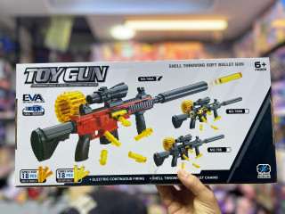 خرید تفنگ تیر اسفنجی پوکه پرون با دوربین toy gun | فروشگاه اسباببازی قشم